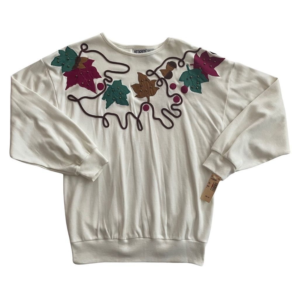 Vintage 90s Deadstock Koret Embroidered & Beaded Top Size Small